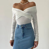 Elegant Spring Autumn Solid Bodysuit Fashion Women Long Sleeve New Tops Crossed Backless Jumpsuit Female Knitted Corset Rompers